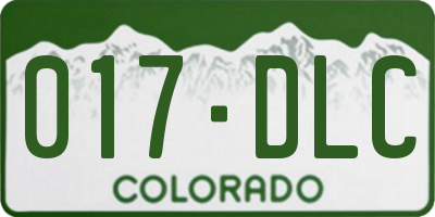 CO license plate 017DLC