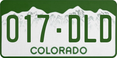 CO license plate 017DLD