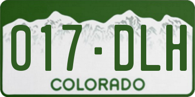 CO license plate 017DLH