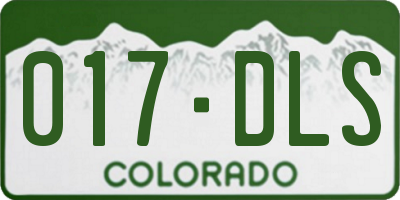 CO license plate 017DLS