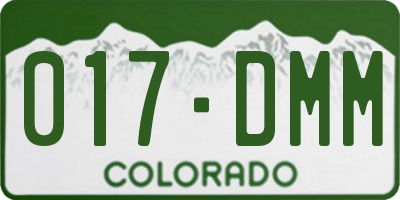 CO license plate 017DMM