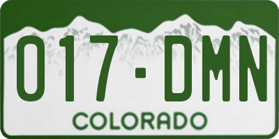 CO license plate 017DMN