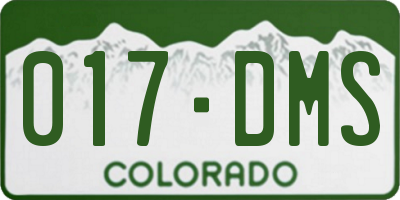 CO license plate 017DMS