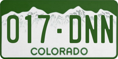 CO license plate 017DNN