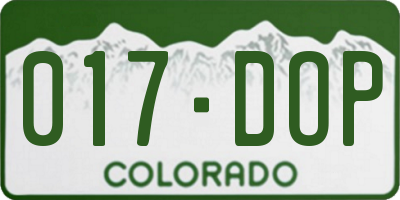 CO license plate 017DOP