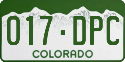 CO license plate 017DPC