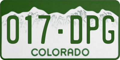 CO license plate 017DPG