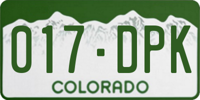 CO license plate 017DPK