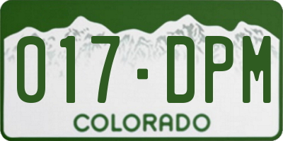 CO license plate 017DPM