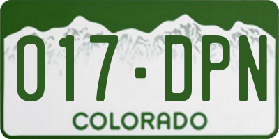 CO license plate 017DPN