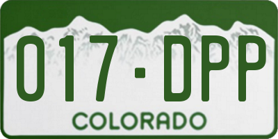 CO license plate 017DPP
