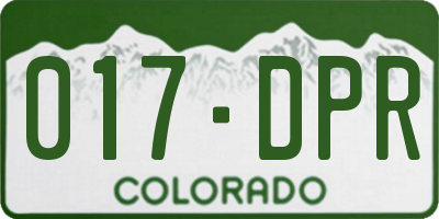 CO license plate 017DPR