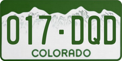 CO license plate 017DQD