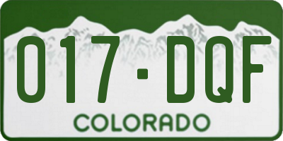 CO license plate 017DQF