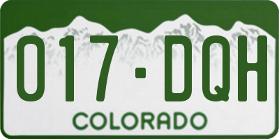 CO license plate 017DQH