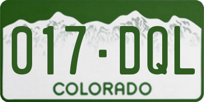 CO license plate 017DQL