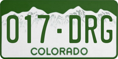 CO license plate 017DRG