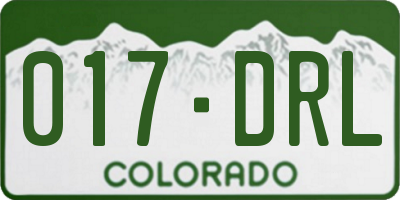 CO license plate 017DRL