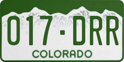 CO license plate 017DRR