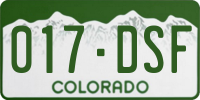 CO license plate 017DSF