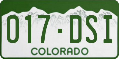 CO license plate 017DSI