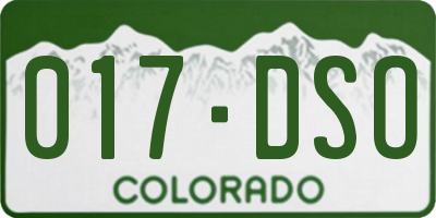 CO license plate 017DSO
