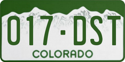 CO license plate 017DST