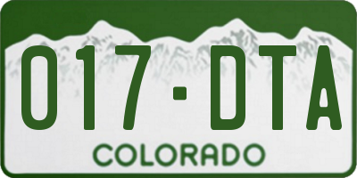 CO license plate 017DTA