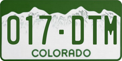 CO license plate 017DTM