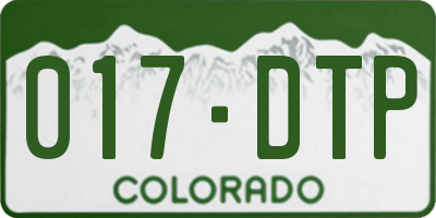 CO license plate 017DTP