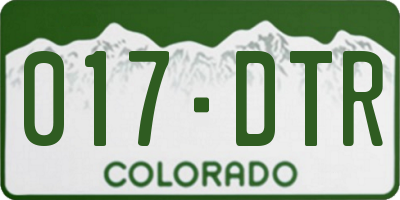 CO license plate 017DTR