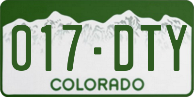 CO license plate 017DTY