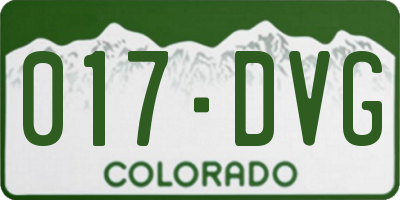 CO license plate 017DVG