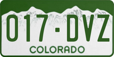 CO license plate 017DVZ