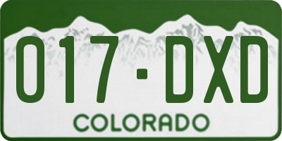CO license plate 017DXD