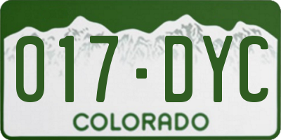 CO license plate 017DYC