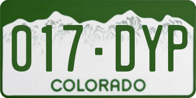 CO license plate 017DYP