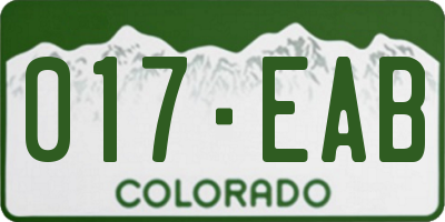 CO license plate 017EAB
