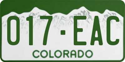 CO license plate 017EAC