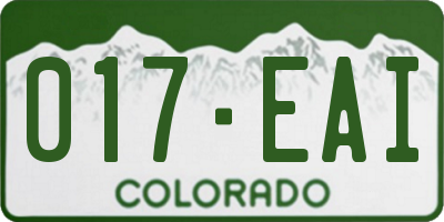 CO license plate 017EAI