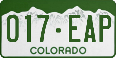 CO license plate 017EAP