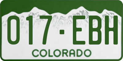 CO license plate 017EBH