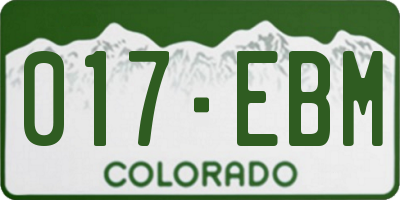 CO license plate 017EBM
