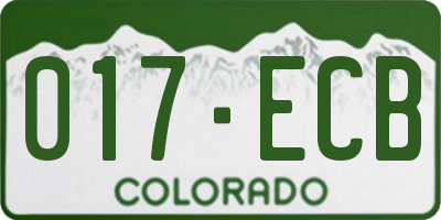CO license plate 017ECB