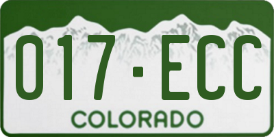 CO license plate 017ECC