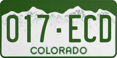 CO license plate 017ECD