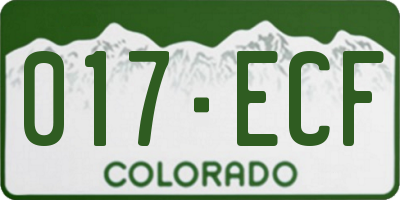CO license plate 017ECF