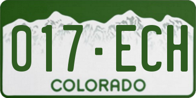 CO license plate 017ECH