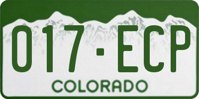 CO license plate 017ECP