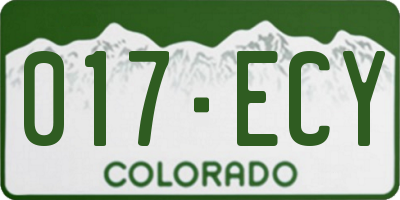 CO license plate 017ECY